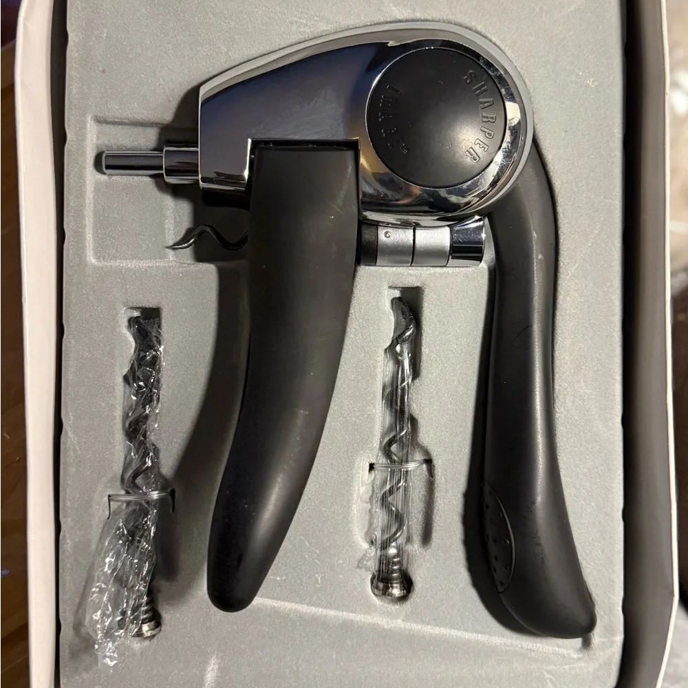 Corkscrew & VTG Charcuterie Board Silver Grapes
